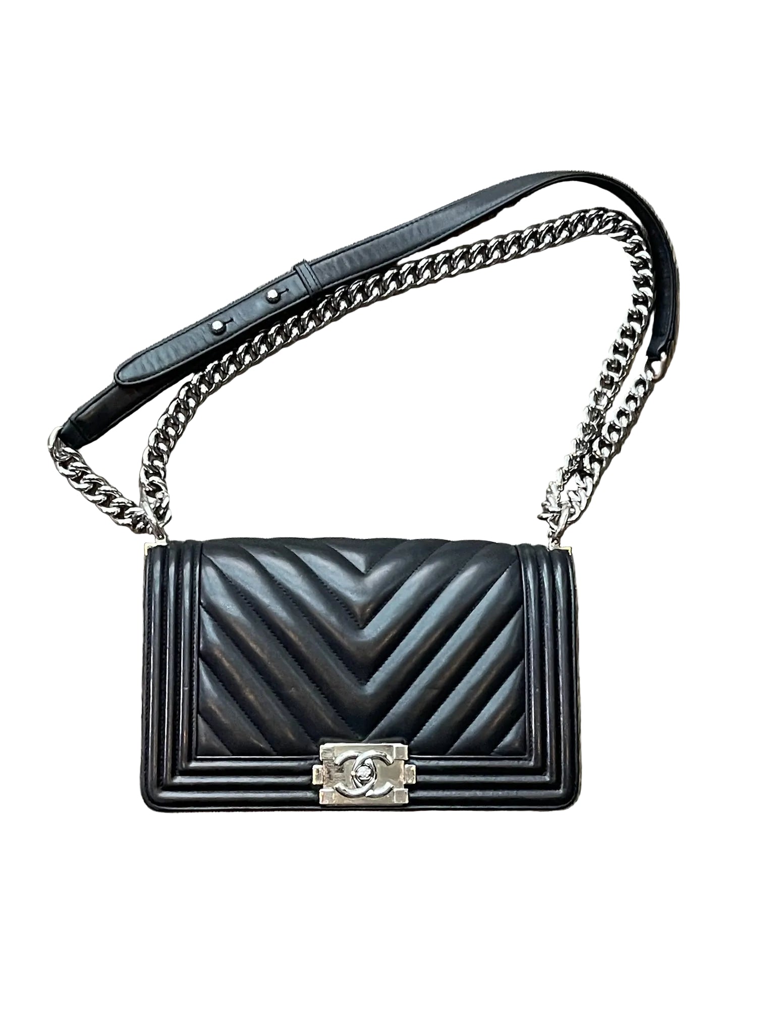 Chanel Lambskin Chevron Quilted Boy