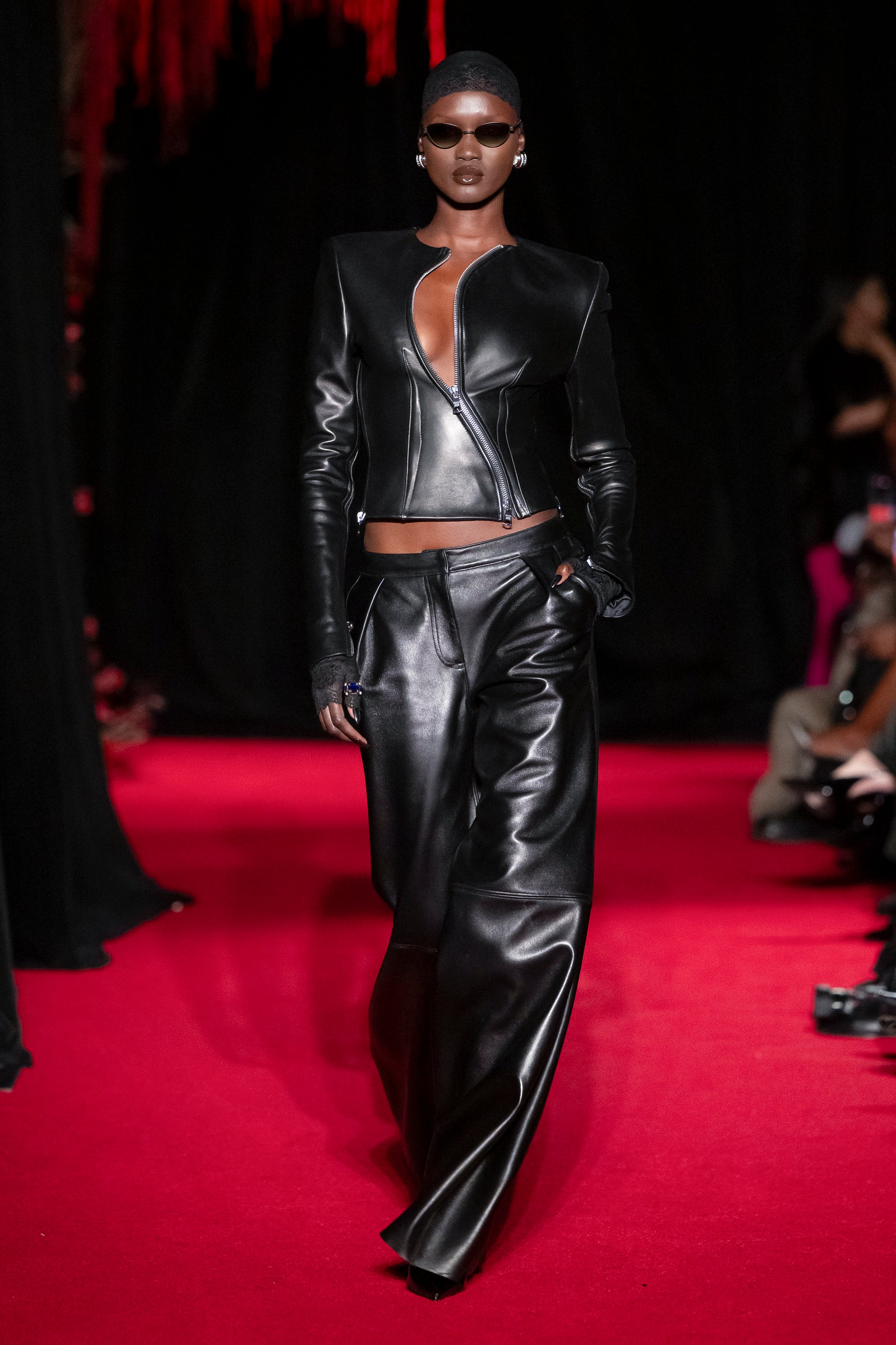 LaQuan Smith S Closure Zipper Leather Jacket