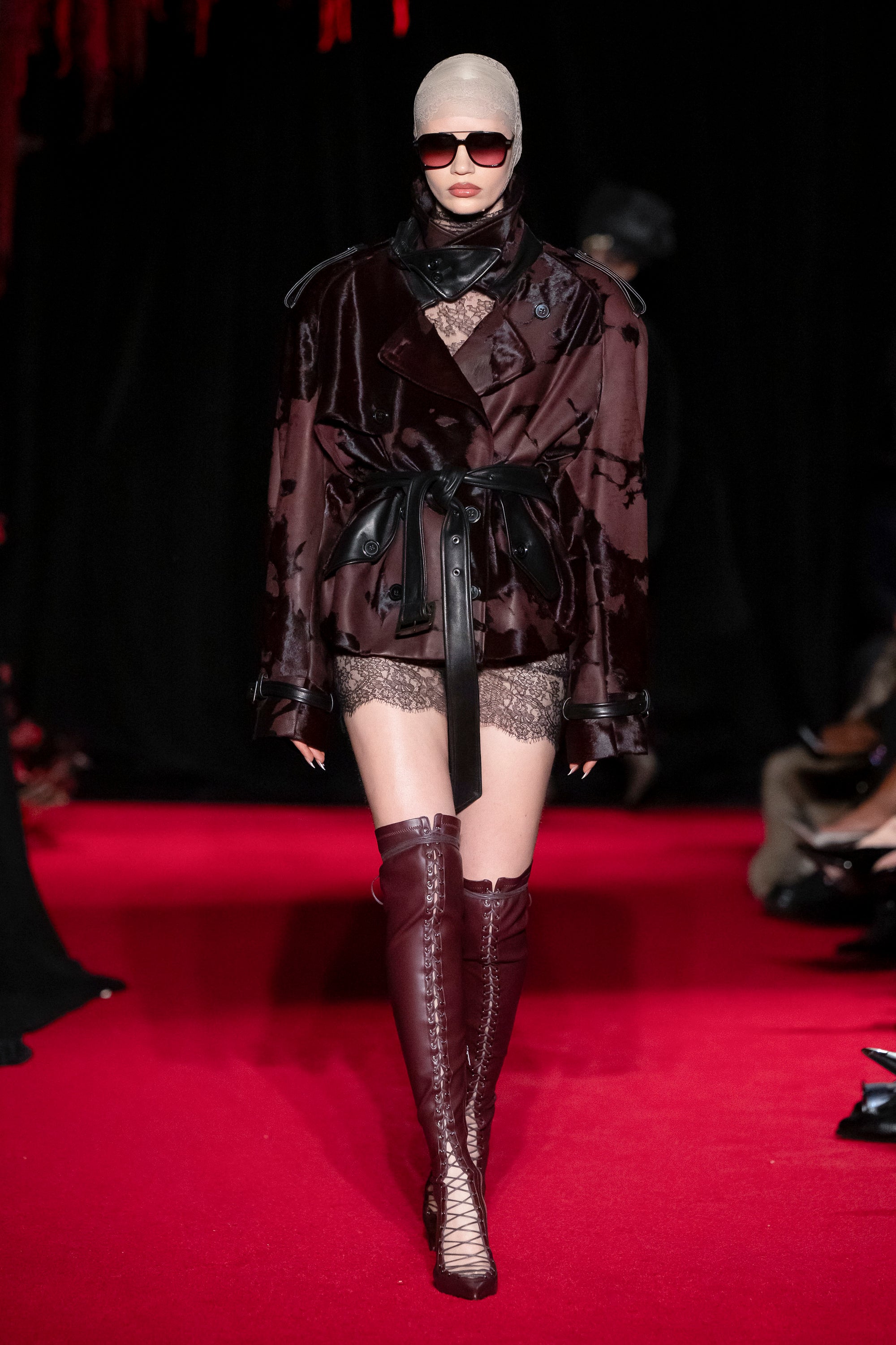 LaQuan Smith Oversized Funnel Neck Coat