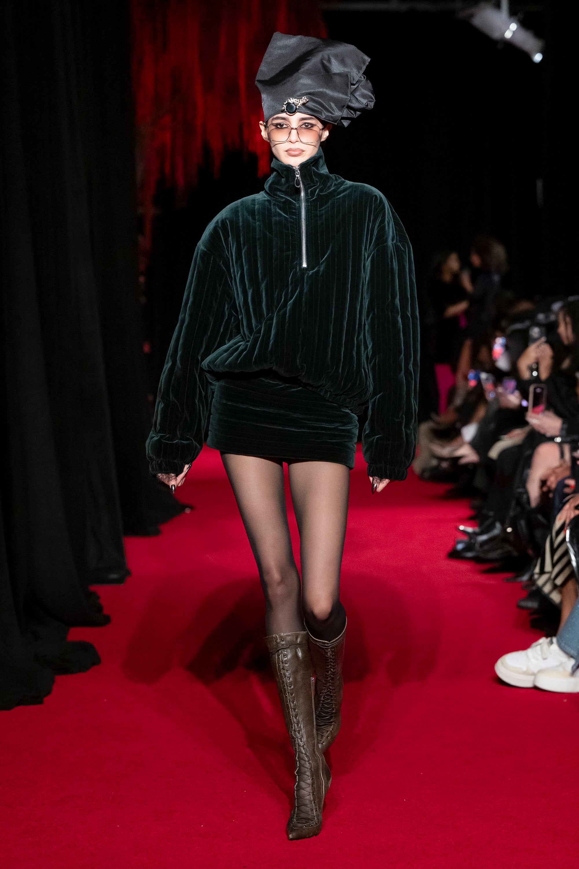 LaQuan Smith Quarter Zip Cropped Jacket