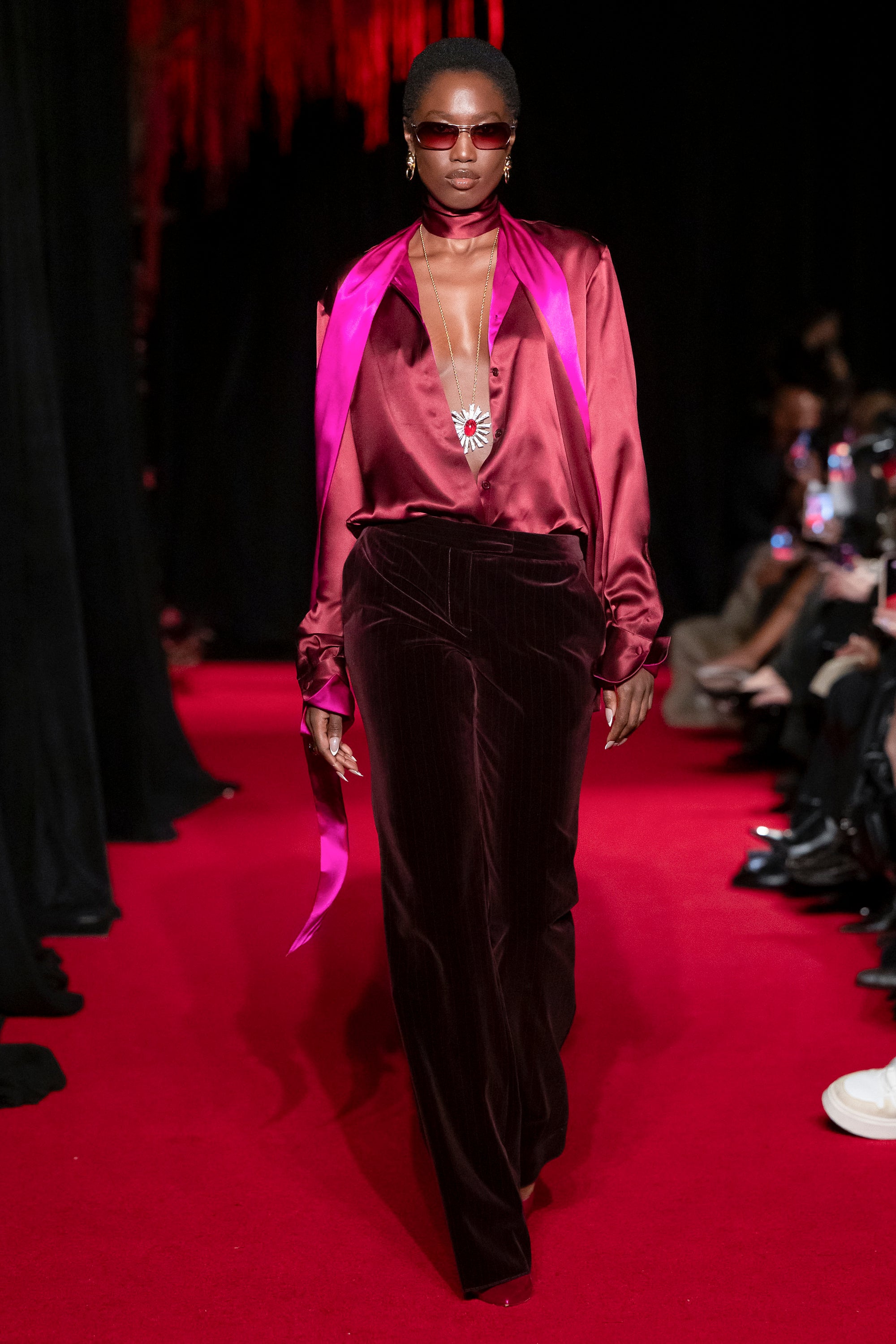 LaQuan Smith Long Sleeve Blouse with Keyhole